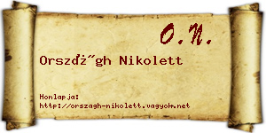 Országh Nikolett névjegykártya