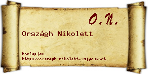 Országh Nikolett névjegykártya