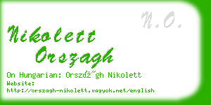 nikolett orszagh business card
